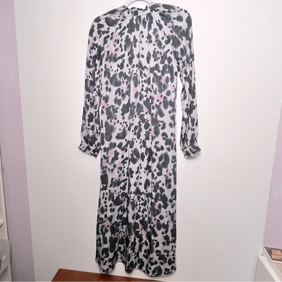 Anthropologie Cloth & Stone Leopard Midi/Maxi Dress Purple Modern Animal Print - Picture 12 of 16